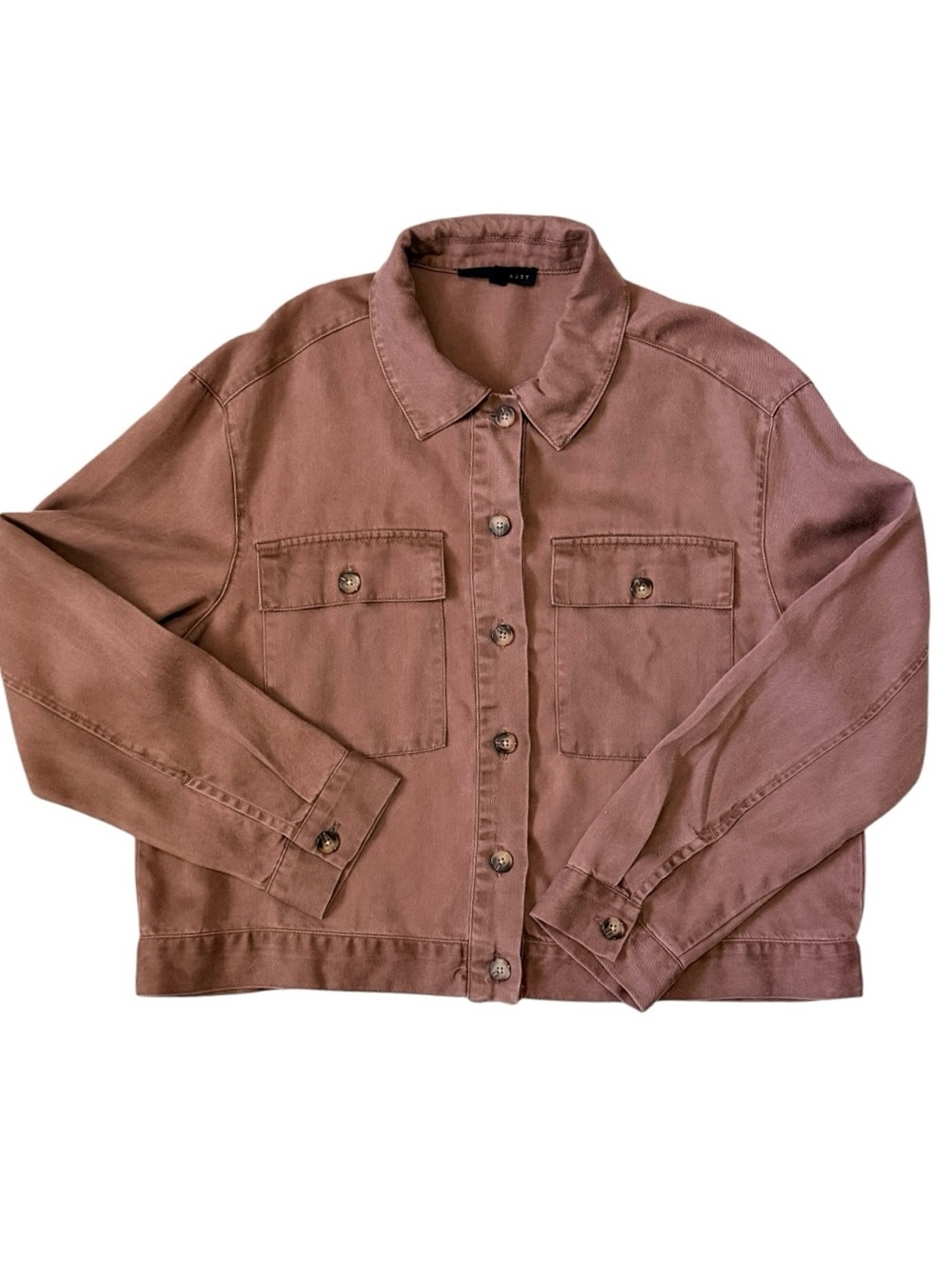 Jane + Delancey Women's Boxy Brownish Dusty Rose Utility Jacket